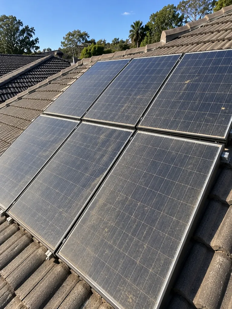 Solar array — Noble Park before cleaning